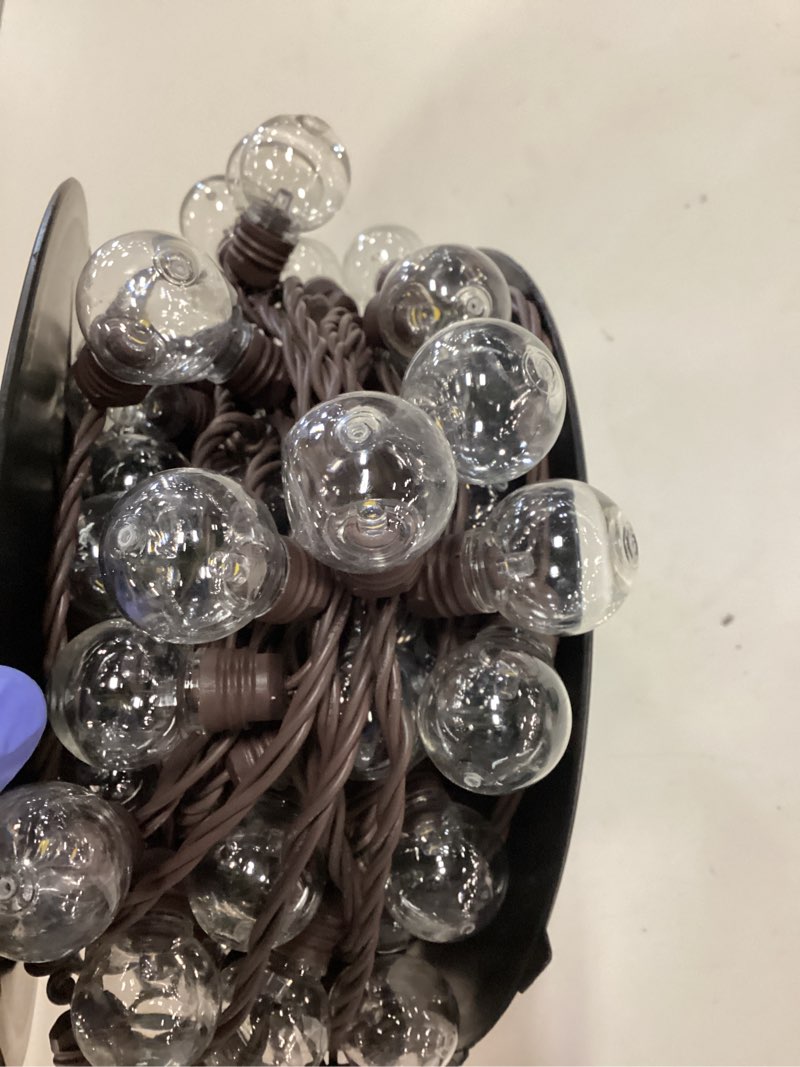 Condition photo showing Good Condition for harbor breeze 48-ft plug-in brown indoor/outdoor string light with 100 white -light led globe bulbs