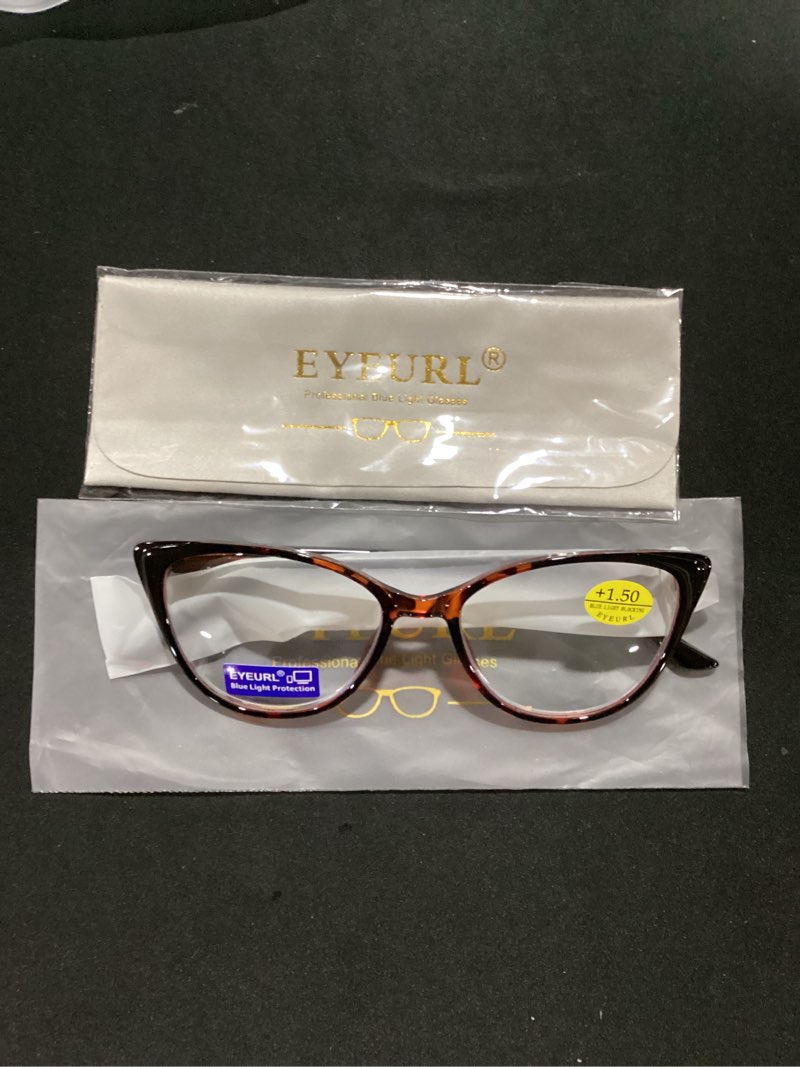 Condition photo showing As Is for eyeurl 5 pack cat eye reading glasses for women-blue light blocking fashion reader with spring hinge computer reading glasses