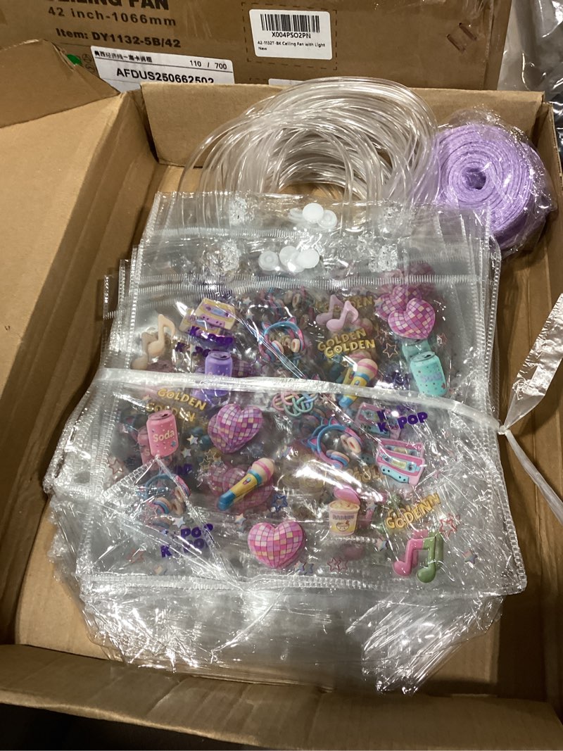 Condition photo showing New/Like New for similiar product not like stock photo24 pack clear plastic gift bags with handles, party favor bags with ribbons and tags, reusable goodie tote bags for mother's day wedding baby shower (7.9” x 7.9” x 3.2\") 24 7.9x7.9x3.2 inches