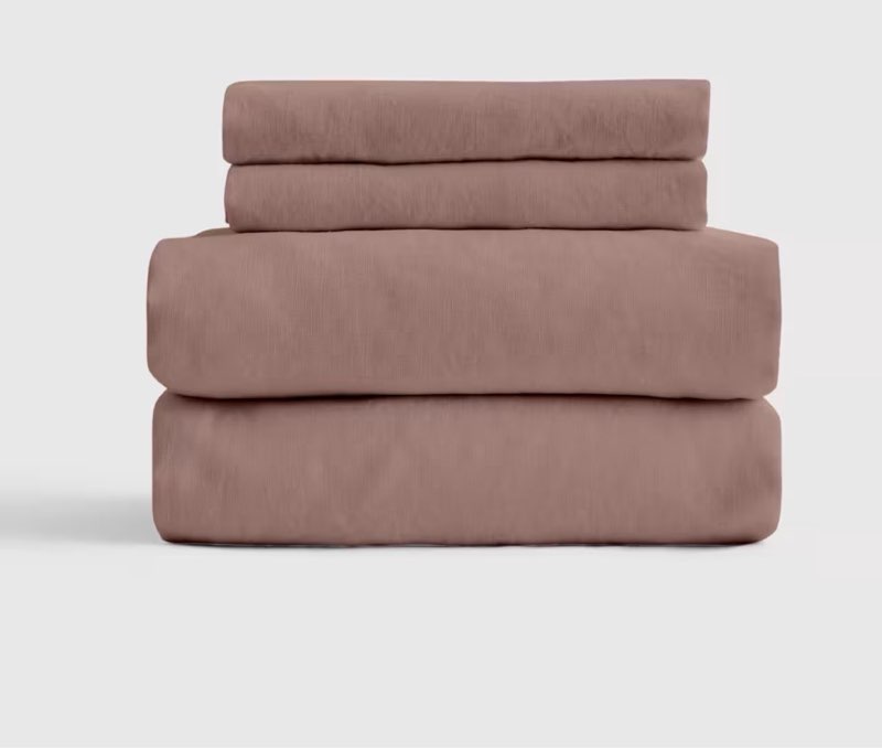 quince organic brushed cotton sheet set queen fig 