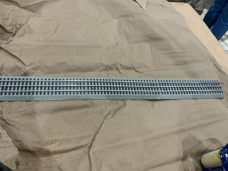 Condition photo showing As Is for  lionel fastrack 30” straight track, electric o gauge , grey, 14 years old and up