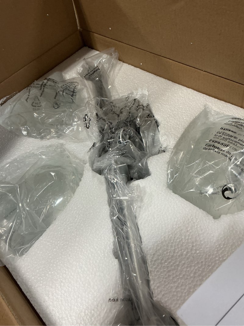 Condition photo showing New/Like New for 21 inch vanity lights, 3-light silver vintage industrial bathroom light fixtures with bell bubble glass shade, wall sconce for bathroom mirror, bedroom, hallway silver 3-light