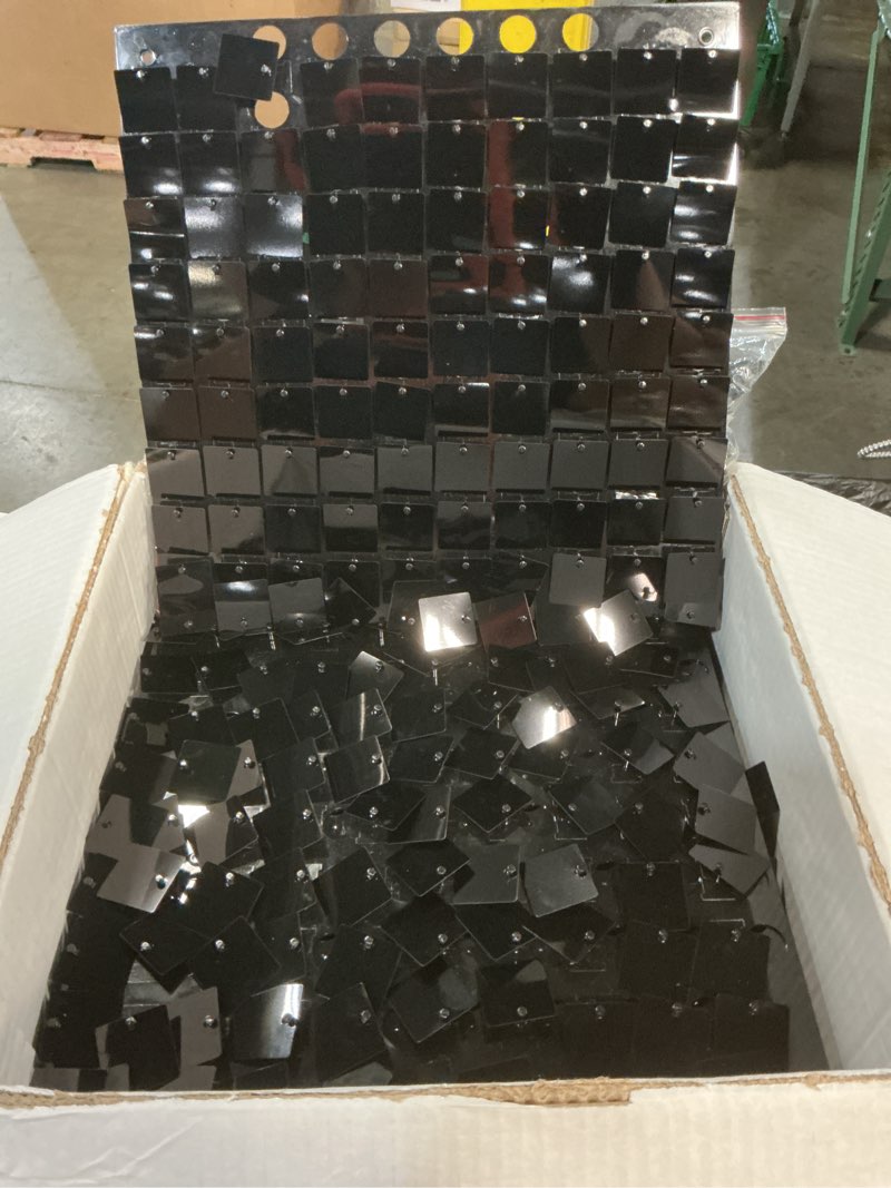 Condition photo showing Good Condition for cokaobe problack series shimmer wall backdrop 36 pcs, black square sequin glitter backdrop panel, black back not see-through design, perfect for birthday graduation wedding and party decoration black 36pcs