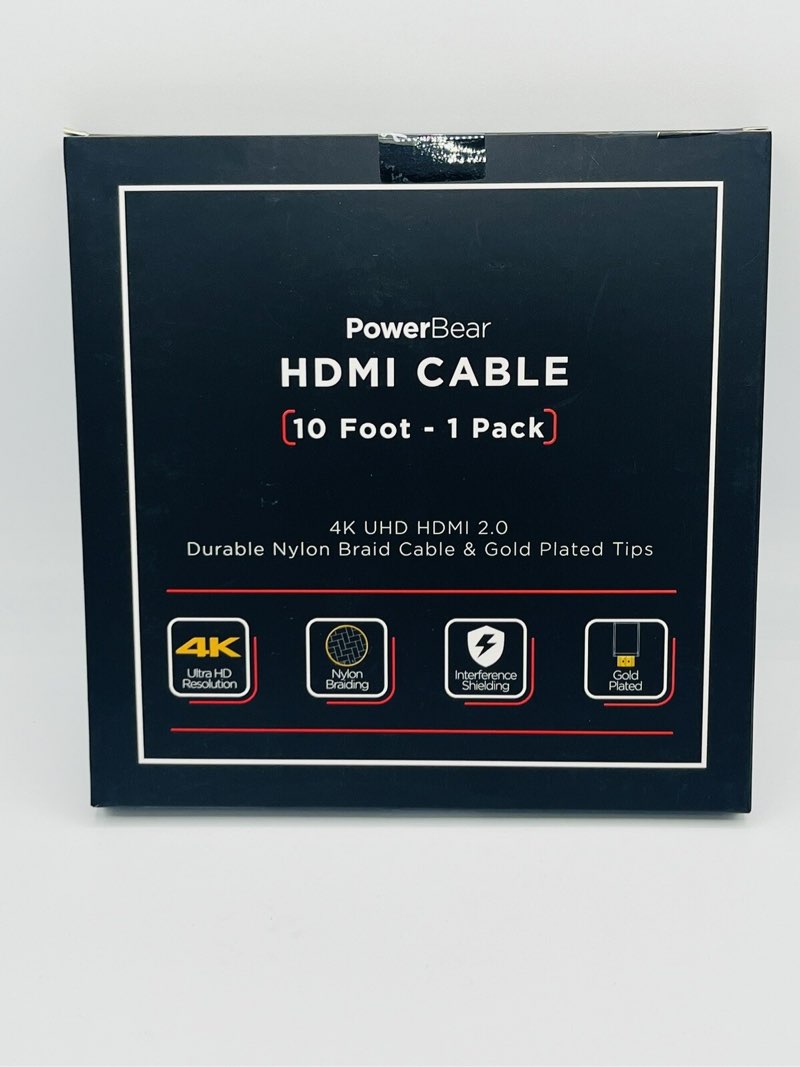 powerbear 4k hdmi cable 10 ft | high speed hdmi cables braided nylon & gold c...