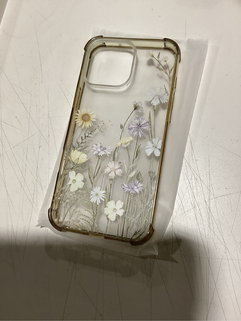 Condition photo showing Good Condition for gviewin for iphone 16 pro max case floral, with screen protector&camera lens protector,[non yellowing]slim shockproof clear phone protective cover for women,flower pattern design 6.9"(vibrant spring) vibrant spring for iphone 16 pro max (6.9'', 3 lens)