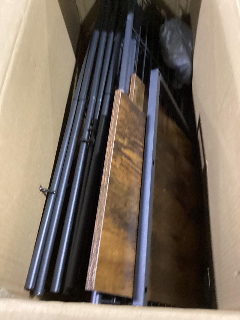 Condition photo showing Good Condition for 29.5 inch narrow console table, small entryway table with metal frame, skinny sofa table for living room hallway bedroom foyer, slim hallway shelf, modern entryway furniture, rustic brown rustic brown 1