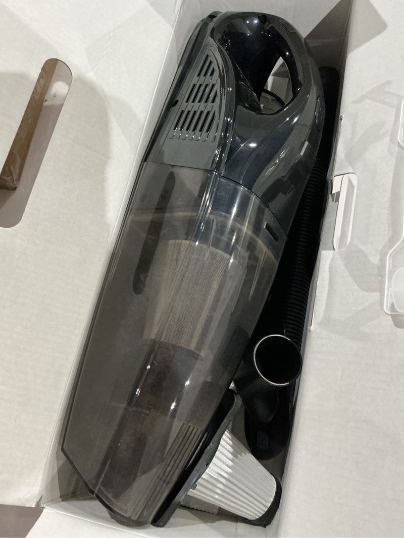 Condition photo showing As Is for handheld vacuum cordless rechargeable portable car vacuum, 7500pa powerful suction mini hand held vacuum, 670ml cup lightweight small vacuum cleaner for car/office/home, pet hair black