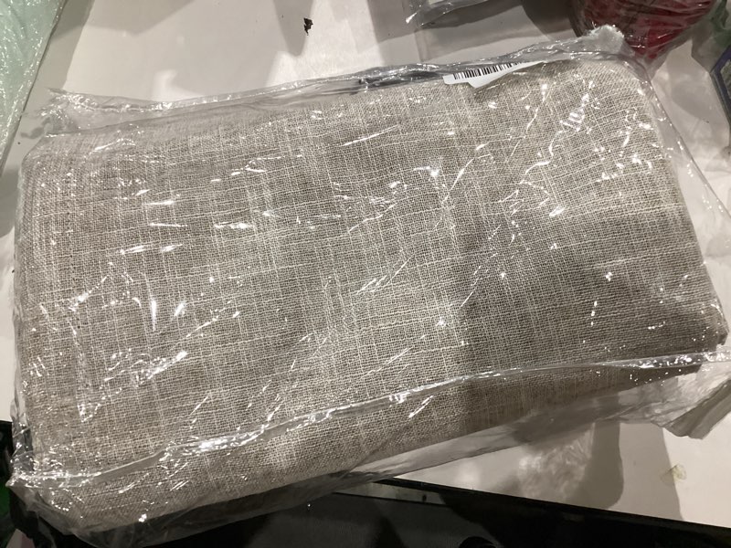 Condition photo showing As Is for miulee beige pinch pleated 100% blackout linen curtains 108 inch long 2 panels set, black out memory trained pleat curtains light blocking room darkening drapes for bedroom living room window 40"w x 108"l (pack of 2) beige