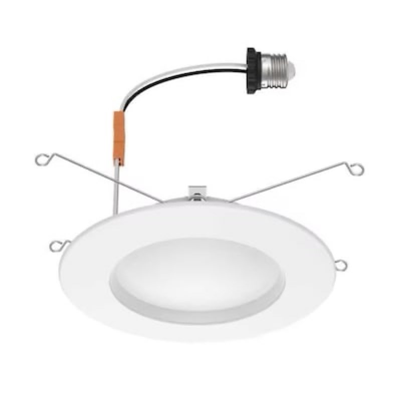   utilitech white 6-in 650 -lumens switchable white round dimmable led wet rated recessed