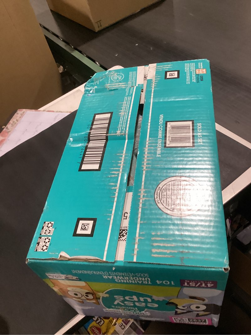 Condition photo showing New/Like New for Pampers Training Pants - Easy Ups Boys & Girls Bluey - Size 4T-5T, 104 Count, Children's Potty Underwear (Packaging May Vary) 4T-5T 104
