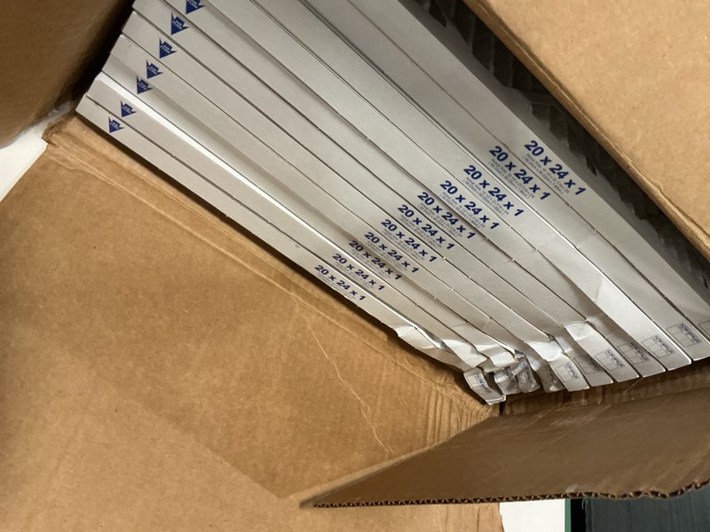 Condition photo showing Good Condition for nordic pure 20x24x1 (actual size: 19 1/2 x 23 7/16 x 3/4) pleated merv 13 air filters 12 pack merv 13 12 pack