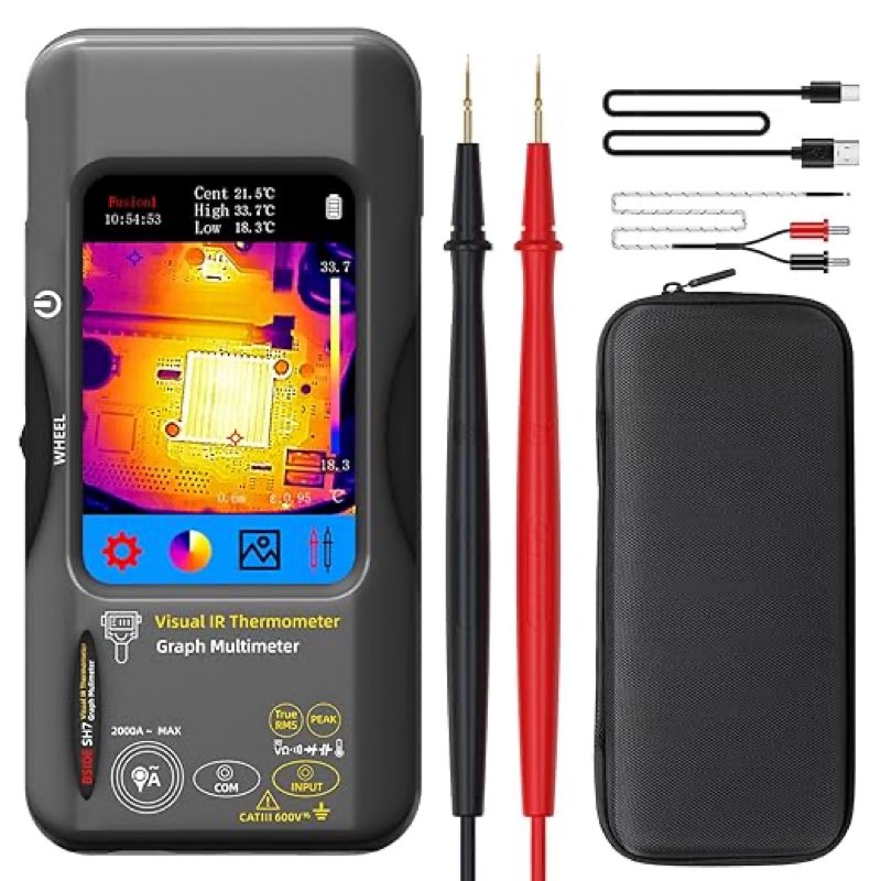 bside thermal imaging camera multimeter with macro lens, 320x320 ir resolution with 15 thermal palet