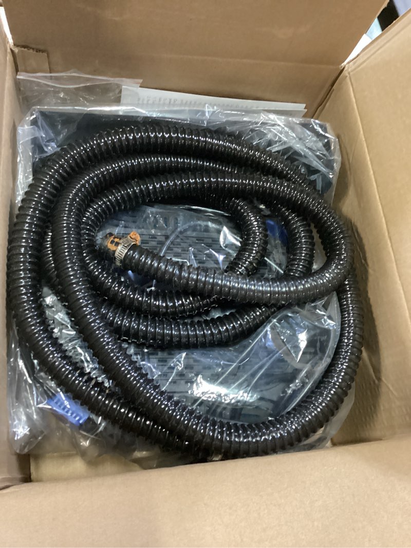 Condition photo showing As Is for aquamiracle pond waterfall kit with lights | 12" stainless steel waterfall spillway & 850gph water pump | 4-stage filtration | remote control led | for pond, pool, backyard | for 500-750 gal water 12 inch spillway