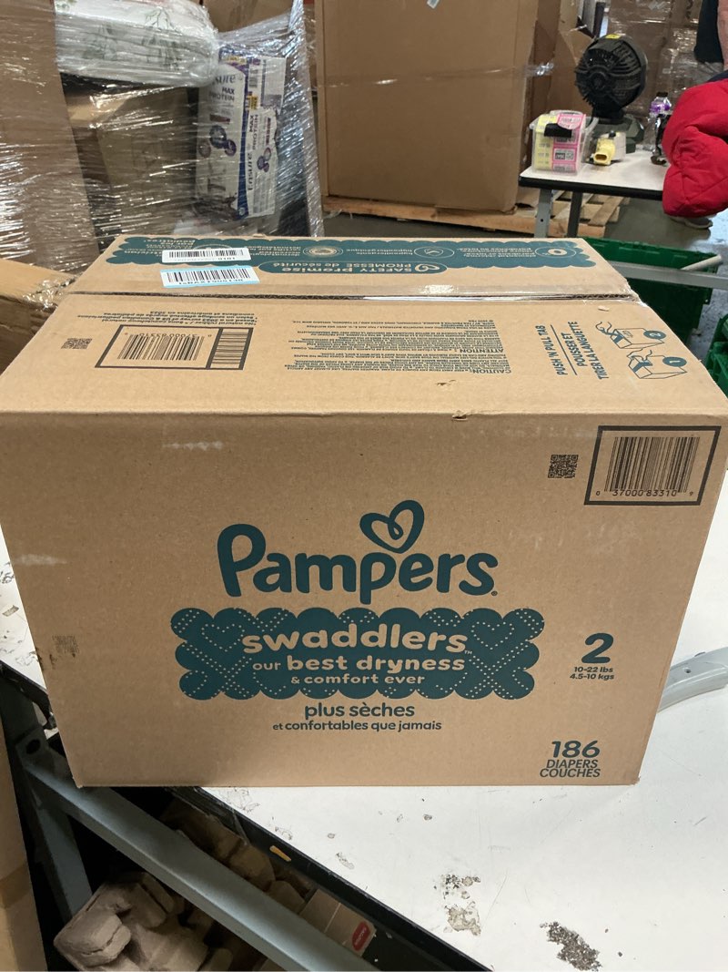 Condition photo showing New/Like New for Pampers Baby Diapers - Swaddlers - Size 2, 186 Count, Ultra Absorbent Disposable Infant Diaper
