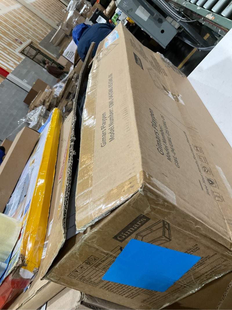 Condition photo showing As Is for 50x50x26 Inches Puppy Playpen with Gate, Dog Playpen for Puppies or Small Dogs, Sturdy Safety Dog Fence Pet Playpen with Thickened Fabric, High-Strength Nylon Wire Mesh for Indoor & Outdoor,Washable Black-Large