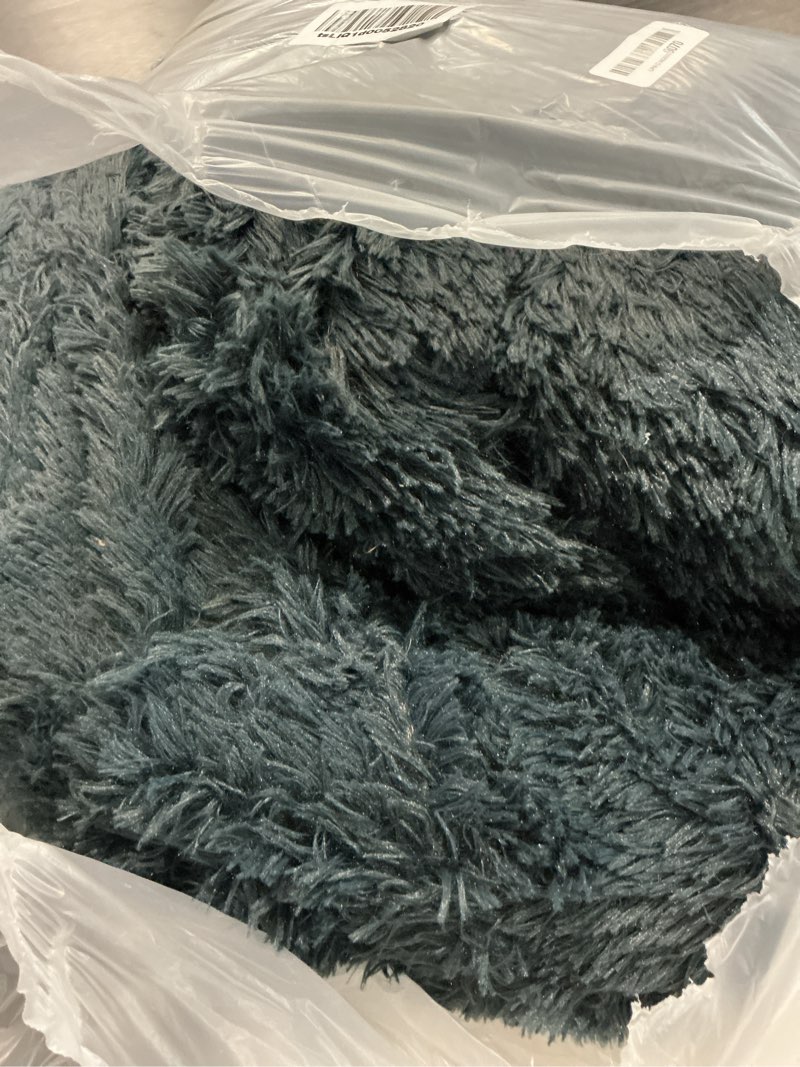 Condition photo showing As Is for calming dogs/cats bed mats, dog pad washable removable couch cover, plush long fur mat for pets, waterproof lining, perfect for small, medium and large dogs and cats (navy blue, 53"x39") 53.0"l x 39.3"w x 6.0"th navy blue