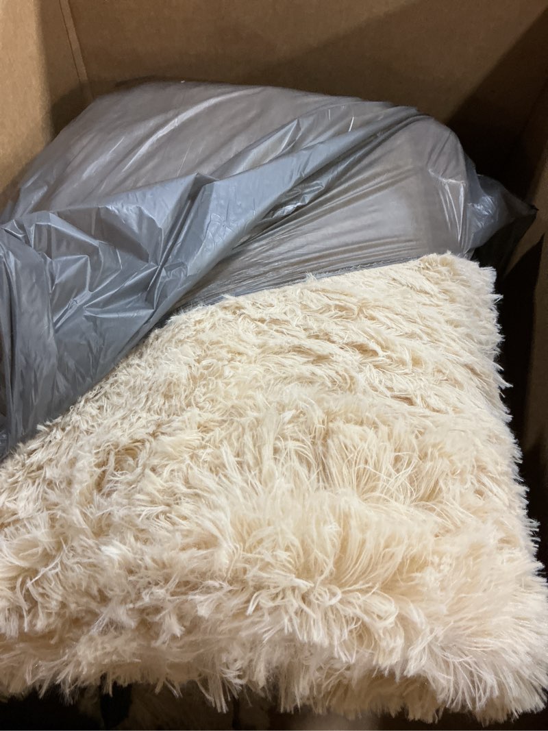 Condition photo showing Good Condition for Ophanie Area Rugs, Upgrade Non-Slip Fluffy Soft Rugs for Living Room, Large Shag Ivory Fuzzy Plush Rug, Shaggy Big Carpets for Bedroom, Kids Boys Girls Dorm Nursery Home Decor Aesthetic 2- Ivory Rectangular  (Rectangular)