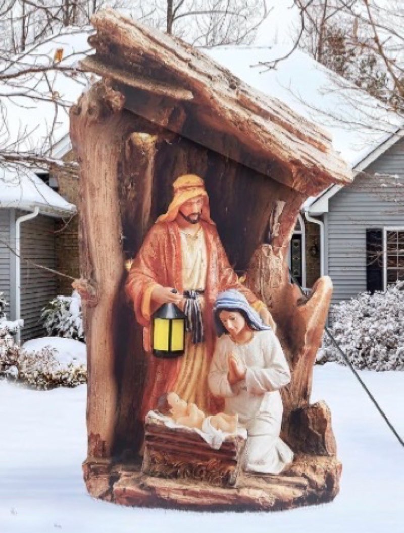 Shimeyao Lighted Metal Christmas Outdoor Nativity Scene Yard Sign 55 Inch Large Lifelike Holy Family
