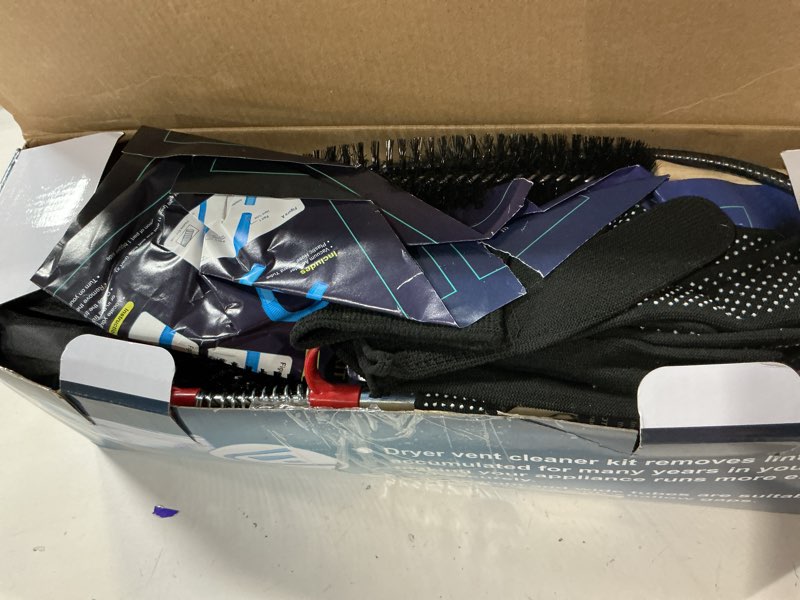 Condition photo showing Good Condition for sealegend 47-pieces 33-feet dryer vent cleaner kit, dryer cleaning tools, include omnidirectional blue dryer lint vacuum attachment, dryer vent brush, universal vacuum & dryer adapters 33feet