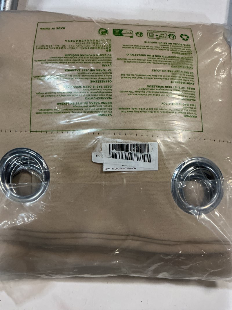 Condition photo showing New/Like New for nicetown natural room darkening curtains 86" long for boho farmhouse home decoration, window treatment total privacy drape panels for bedroom living room guest room (55" wide, set of 2) natural 55"w x 86"l (pack of 2)