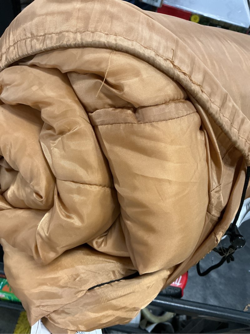 Condition photo showing As Is for ozark trail 50f flannel lined rectangle adult sleeping bag - brown (80\\\\\\\" x 36\\\\\\\")