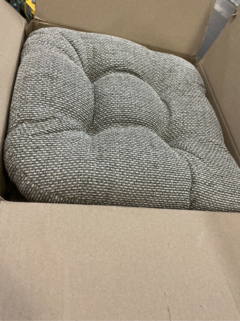 Condition photo showing Good Condition for Klear Vu Gripper Overstuffed Universal Non-Slip Dining Chair Cushions for Kitchen Decor or Office Use, U-Shaped Skid-Proof Seat Pad, 17x17 Inches, 2 Count (Pack of 1), Honeycomb Natural Honeycomb Natural 2 Count (Pack of 1)