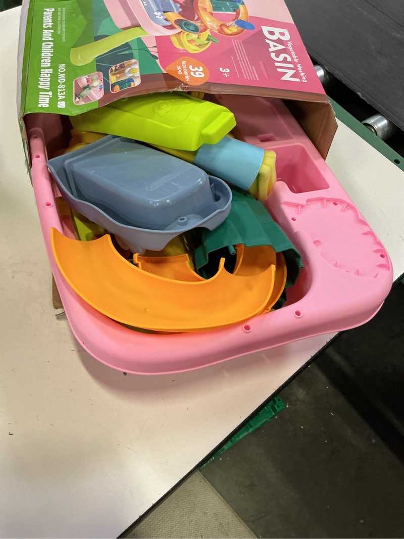 Condition photo showing As Is for 2026 water table for toddlers 1-3 - outdoor toys for kids ages 4-8 pink | water table for kids ages 4-8, with pump, play sink with running water, fishing game and outside sensory toys