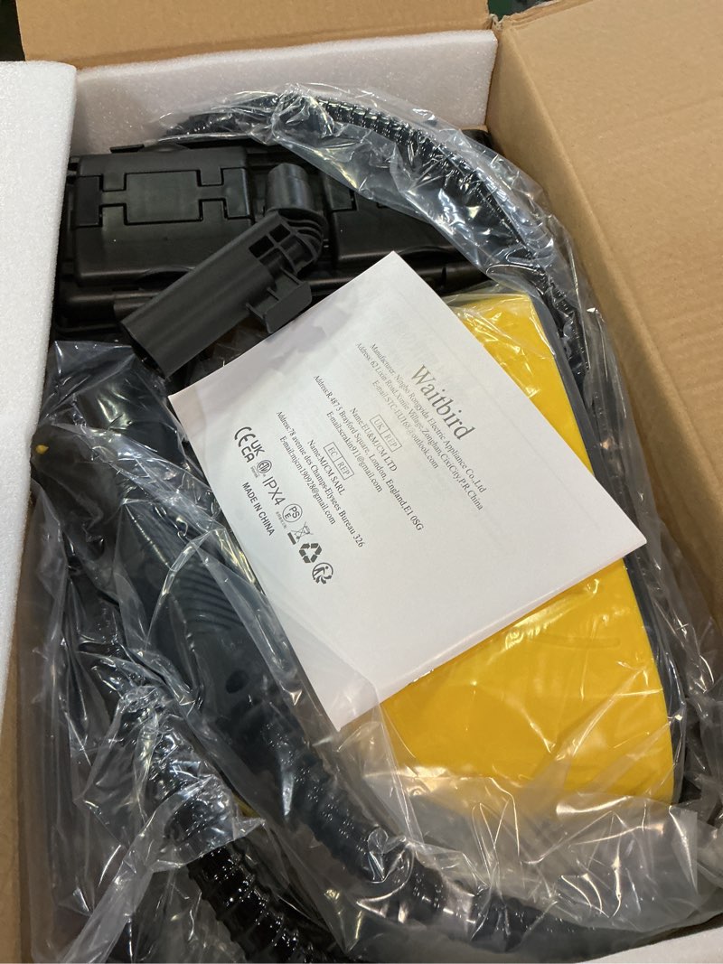 Condition photo showing New/Like New for waitbird steam cleaner, steam cleaner for home, handheld steamer for cleaning with 21 accessories, 248 °f high temperature, suitable for grout, floor. sofas, upholstery, carpets