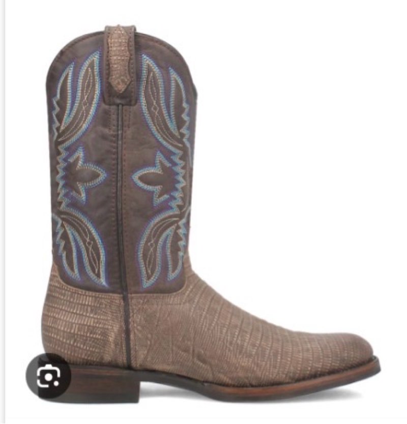 Dingo Boots Mens Saw Buck Embroidered Lizard Print Round Toe Casual Boots Mid Calf - Brown - Size 8 