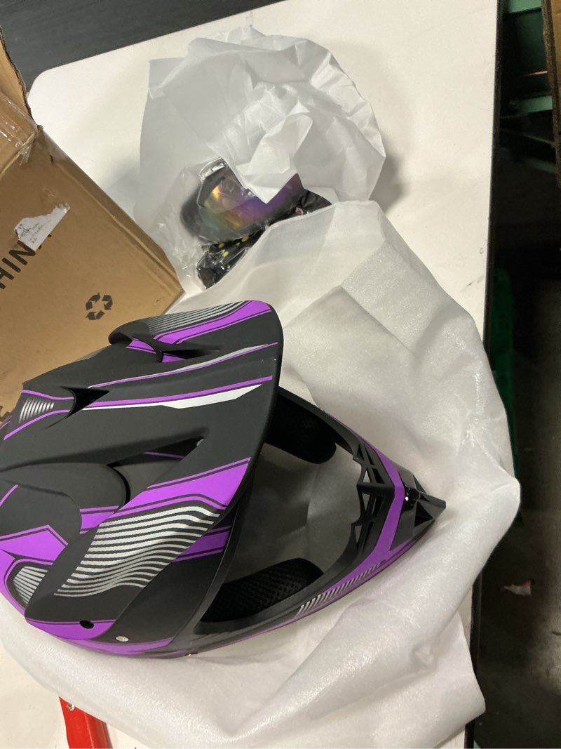 Condition photo showing Good Condition for (size 10)dot certified motocross helmet set, adult atv off-road motorcycle helmet for men and women with gloves and goggles, off-road scooter helmet