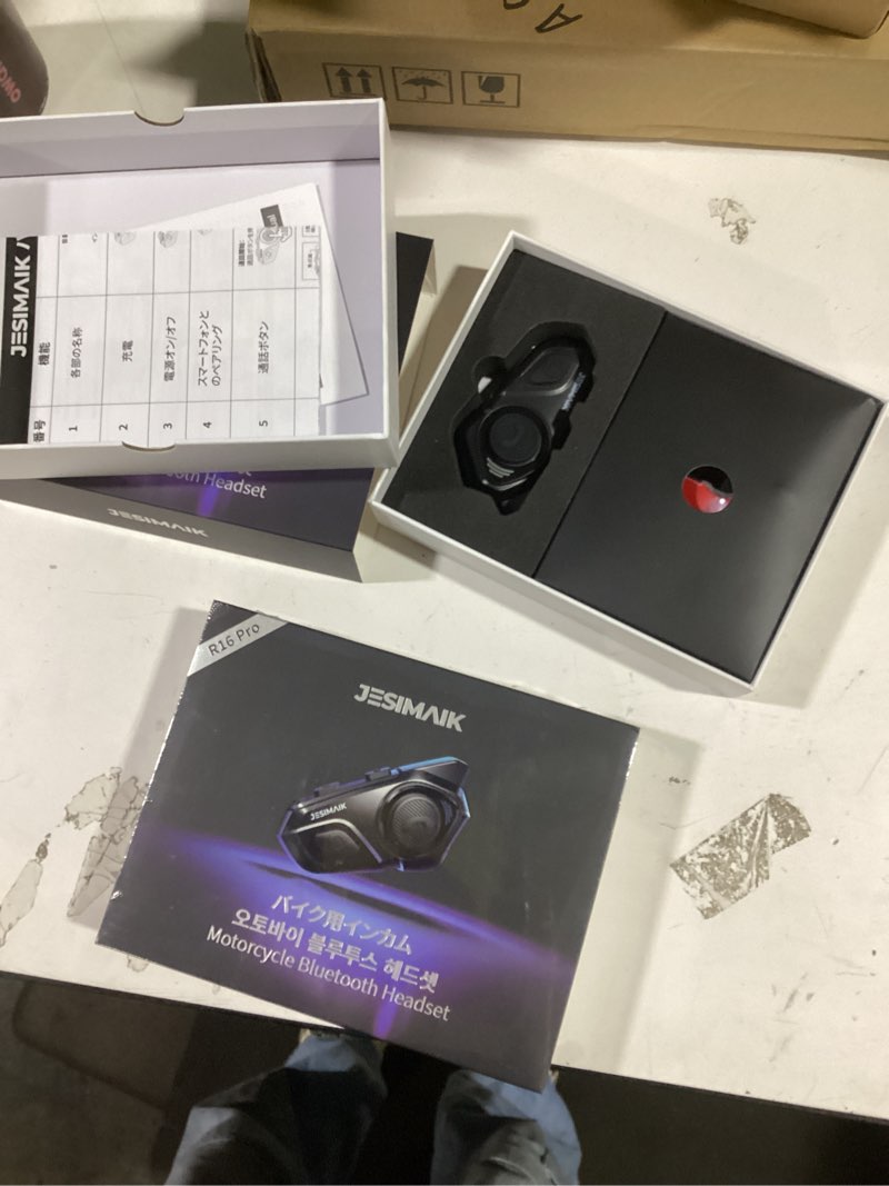 Condition photo showing Good Condition for Motorcycle Helmet Bluetooth Headset, 10 Way 2KM Helmet Communication System, Multitasking Audio Motorcycle Intercom, 2 Mics&40mm Speaker, 2 Pack Dual Pack