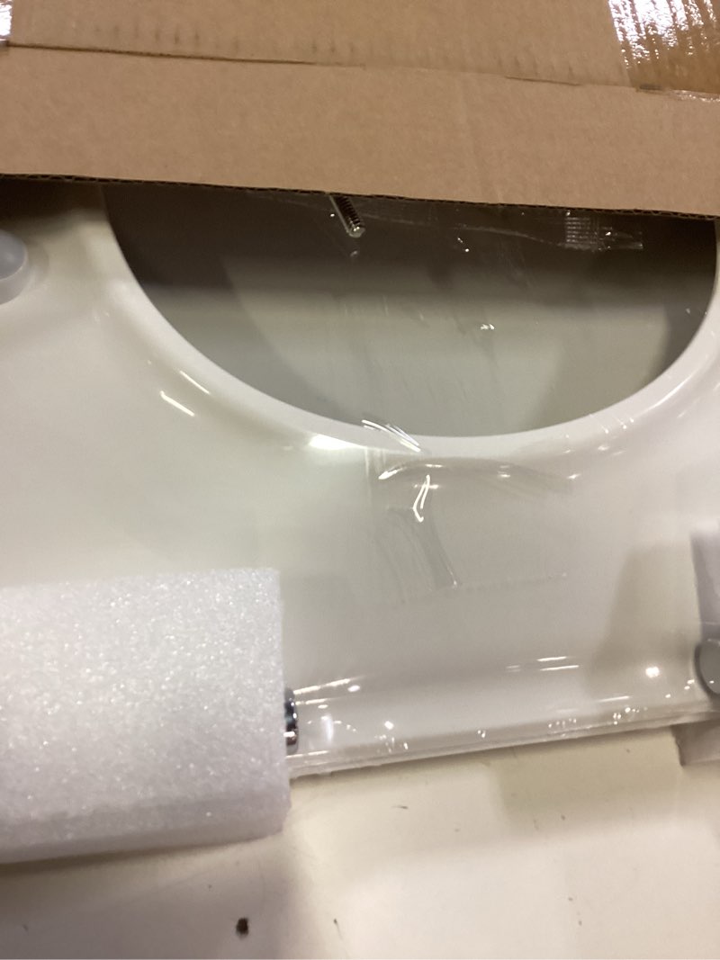 Condition photo showing New/Like New for d/u shape toilet seat,soft close and quick-release for easy cleaning toilet seats cover,stable hinge design to prevent shifting -white elongated toilet lid mtg16