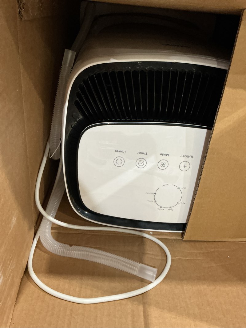 Condition photo showing Good Condition for 120 pints dehumidifier for basement up to 6,000 sq. ft, smart app control & intelligent humidistat, large capacity with drain hose, ultra quiet & energy efficient for whole home, garage black