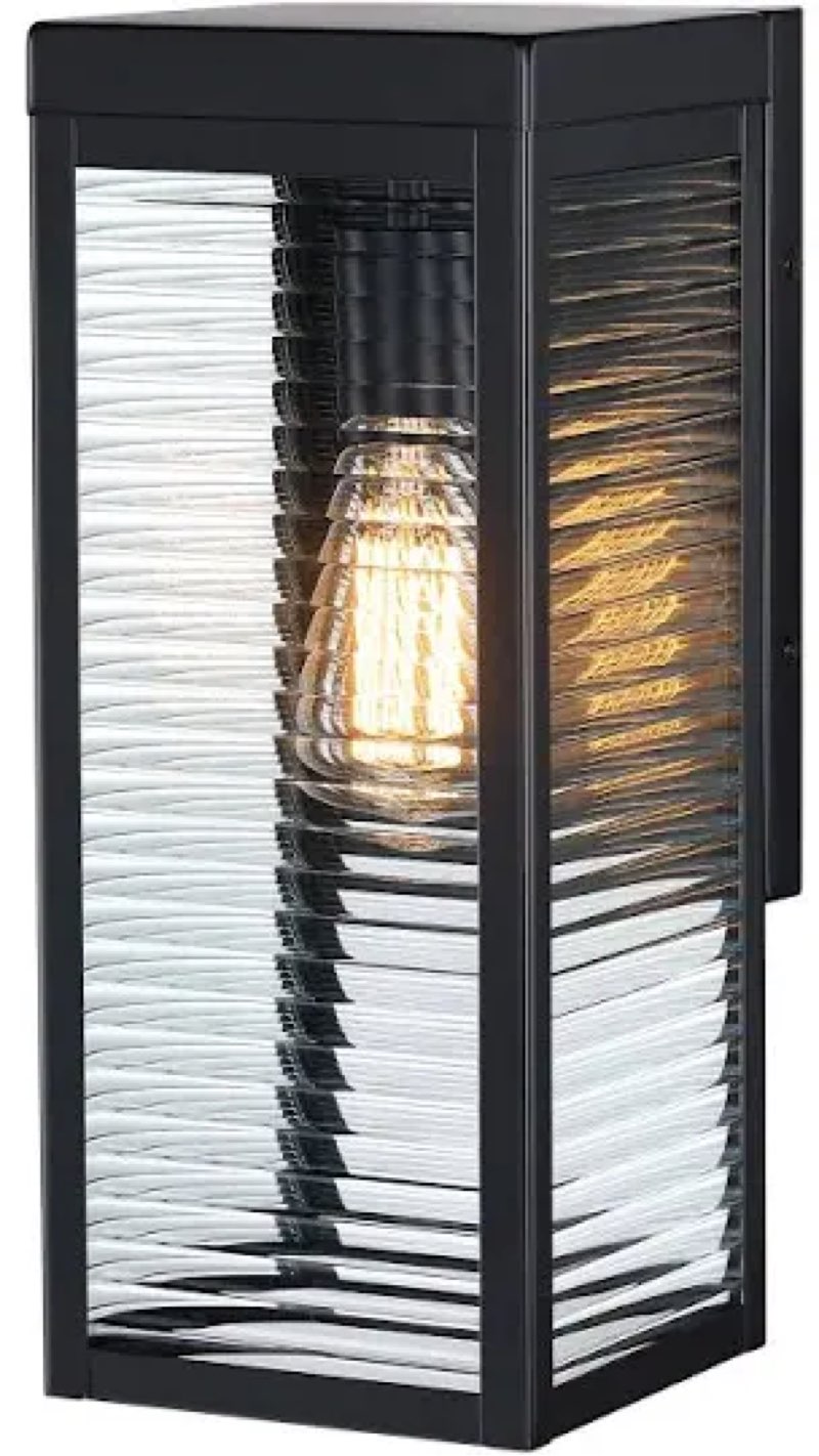 harbor breeze sutter 1-light 14.97-in matte black outdoor wall light