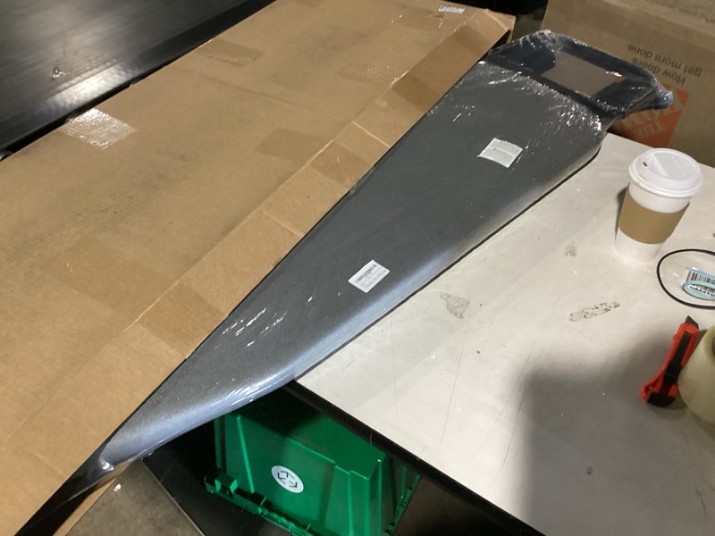 Condition photo showing New/Like New for classic ironing board 43" x 13" w/with iron rest | full metal construction| height adjustable | heat & scorch resistant fabric | anti-skid feet | easy to fold (dark grey)
