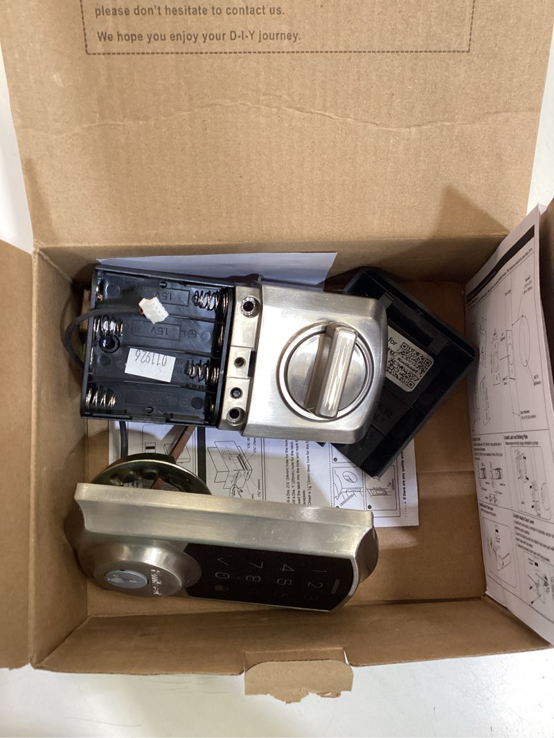 Condition photo showing As Is for kwikset smartcode 270 keyless entry electronic touchpad deadbolt door lock with auto-lock, custom user codes, advanced security in satin nickel traditional