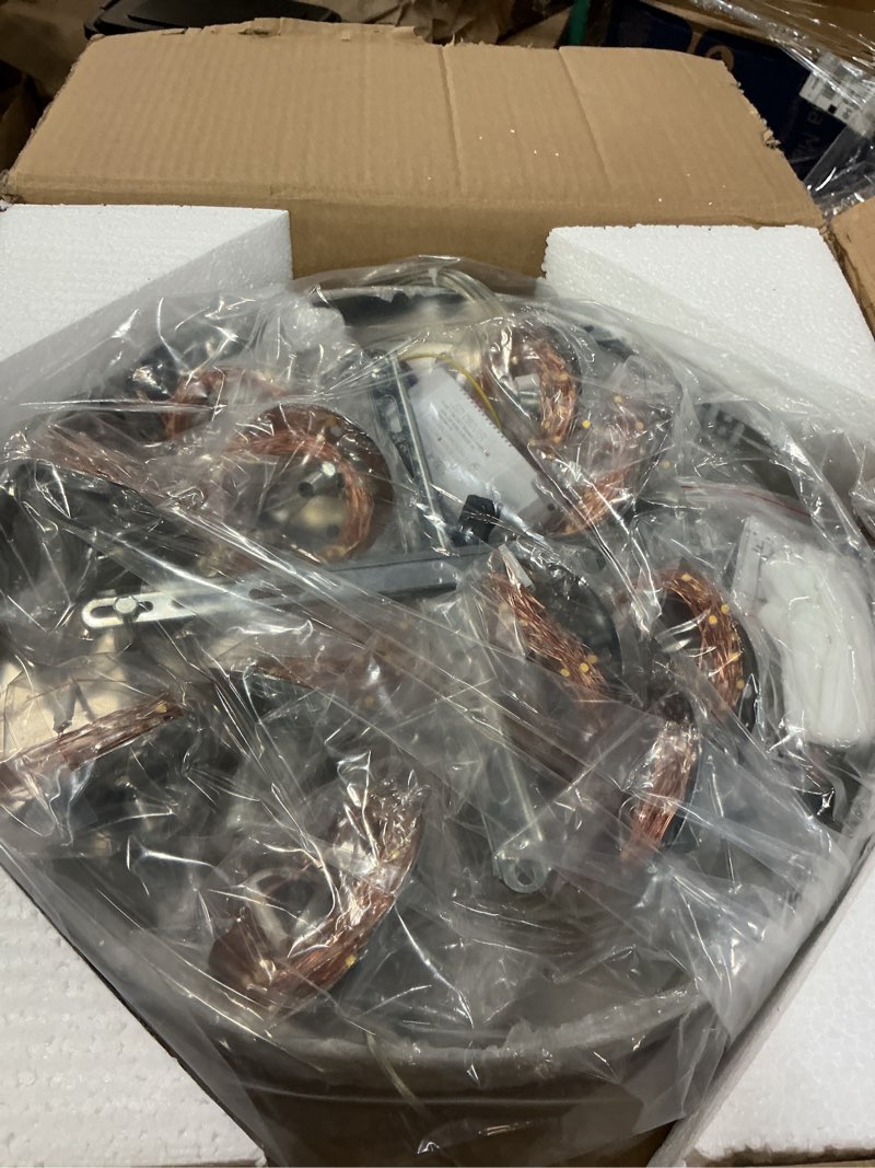 Condition photo showing Good Condition for 10-Light LED Staircase Chandelier Crystal Ceiling Lights Large Chandeliers for High Ceilings, Entryway Modern Lighting Fixture Villas and Stairs, Adjustable Length 16" W x79 H?50W -Grey Gray 10 Lights