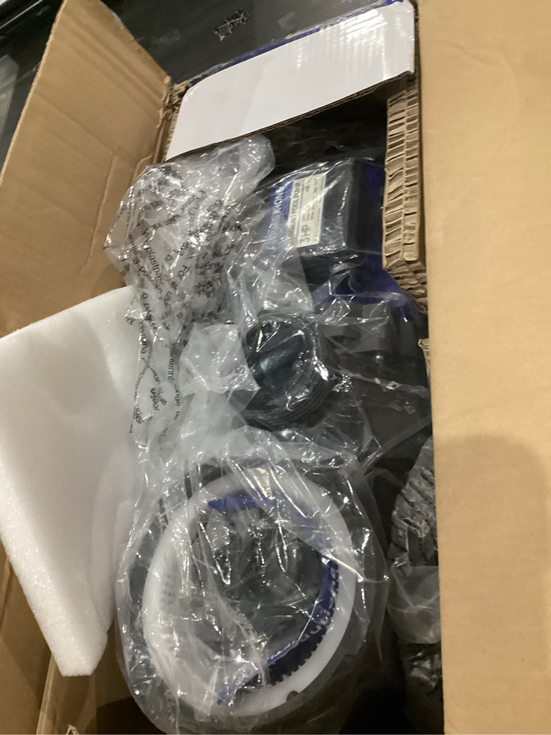 Condition photo showing As Is for aquastrong 3hp in/above ground pool pump, single speed, 220v, 9350gph, high flow, powerful self primming swimming pool pumps with filter cobalt blue