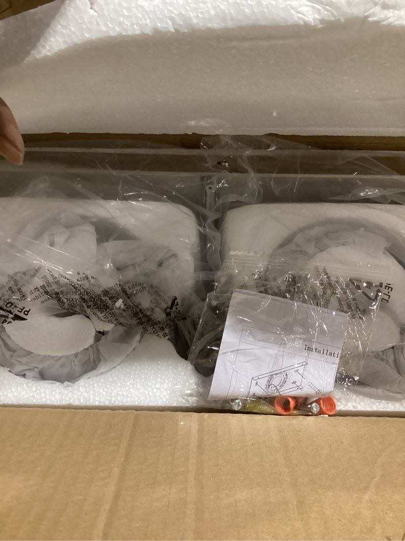 Condition photo showing New/Like New for Tipace Chrome Modern Bathroom Vanity Light Fixtures Over Mirror Glass Globe 4 Lights Stainless Steel Vanity Lights Farmhouse Bath Lighting(Exclude Bulb) Chrome 4-Light