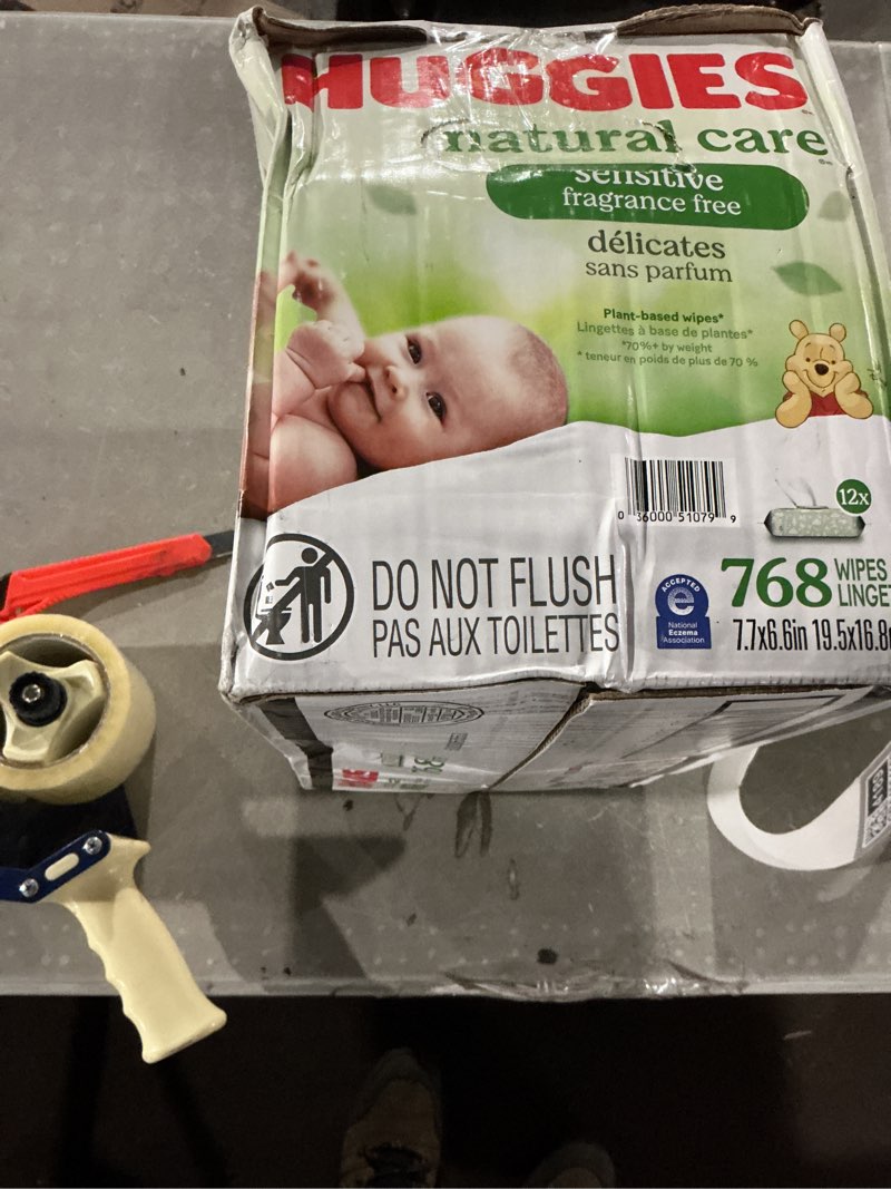 Condition photo showing Good Condition for Huggies Natural Care Sensitive Unscented Baby Wipes - 768ct