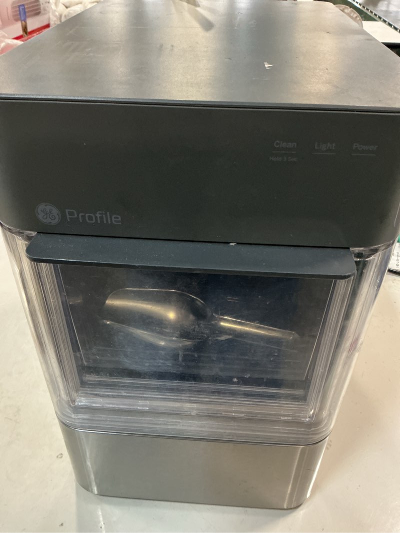 Condition photo showing As Is for GE Profile Opal 2.0 | Countertop Nugget Ice Maker | Ice Machine with WiFi Connectivity | Smart Home Kitchen Essentials | Black Stainless