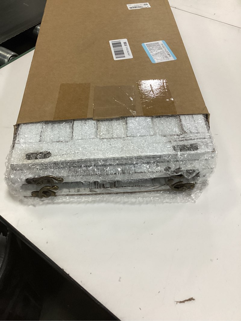 Condition photo showing Good Condition for Macarrie Wood Christmas Tree Collar Box Washed Tree Stand Cover Rustic Christmas Tree Box Skirt Farmhouse Christmas Tree Skirts Replacement Blocks for Christmas Tree Decorations(White,22 x 12 Inch) White 22 x 12 Inch
