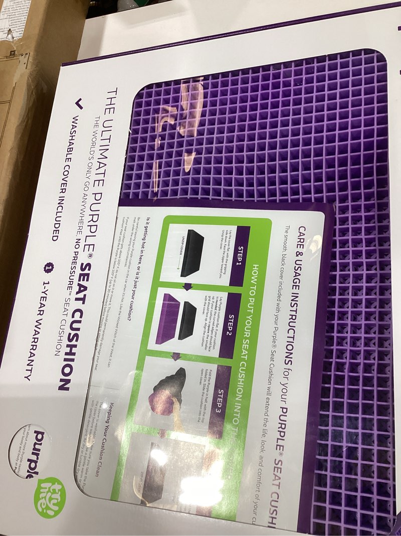 Condition photo showing New/Like New for Purple Ultimate Seat Cushion | Pressure Reducing Grid Designed for Ultimate Comfort | Designed for Gaming | Made in The USA