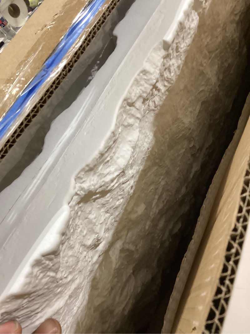 Condition photo showing Good Condition for kasaro 3d faux stone wall panels, 4 pcs pu wainscoting panel - cement texture thicker design for interior wall decor, home & office accent wall, easy install, 43.3" x 23.6" (white) cement white