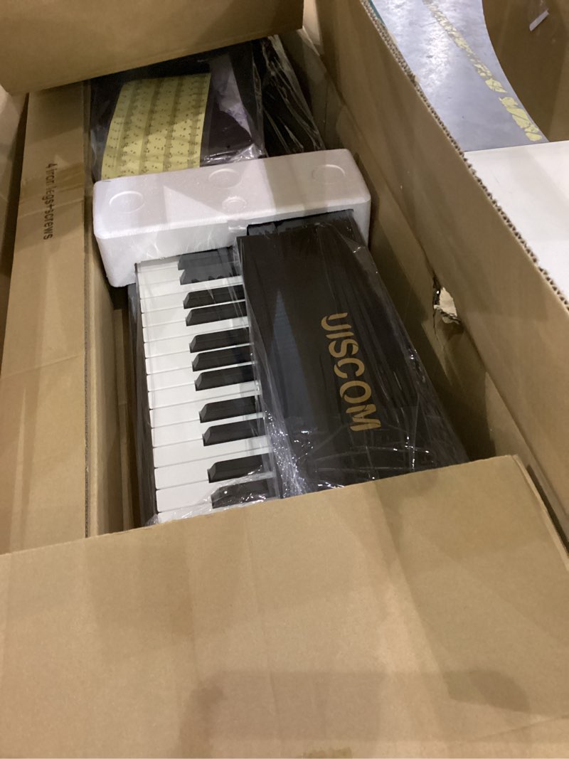 Condition photo showing New/Like New for Digital Piano Keyboard for Beginners,Full Size 88 Key Semi-Weighted Keyboard Electric Piano with Stand,Power Adapter,Sheet Music Stand,Pedal,Headphone,USB-MIDI Compatibility,Wood Black URS25 with Stand Black with Stand