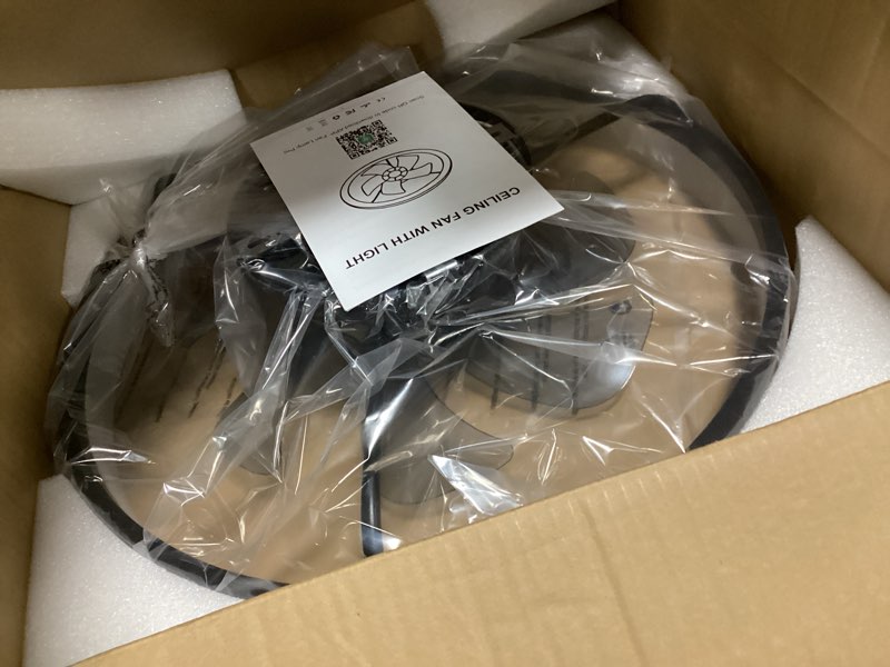 Condition photo showing Good Condition for Ceiling Fans with Lights and Remote, 20" Modern Low Profile Ceiling Fan with Light, Stepless Color Temperature Change and 6 Speeds for Bedroom, Kids Room and Living Room (Black)