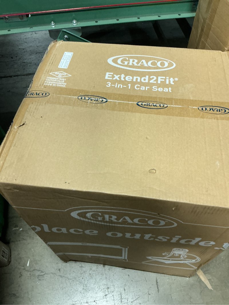 Condition photo showing New/Like New for graco extend2fit convertible baby car seat, rear and forward facing, adjustable extension panel for extra legroom, ashten