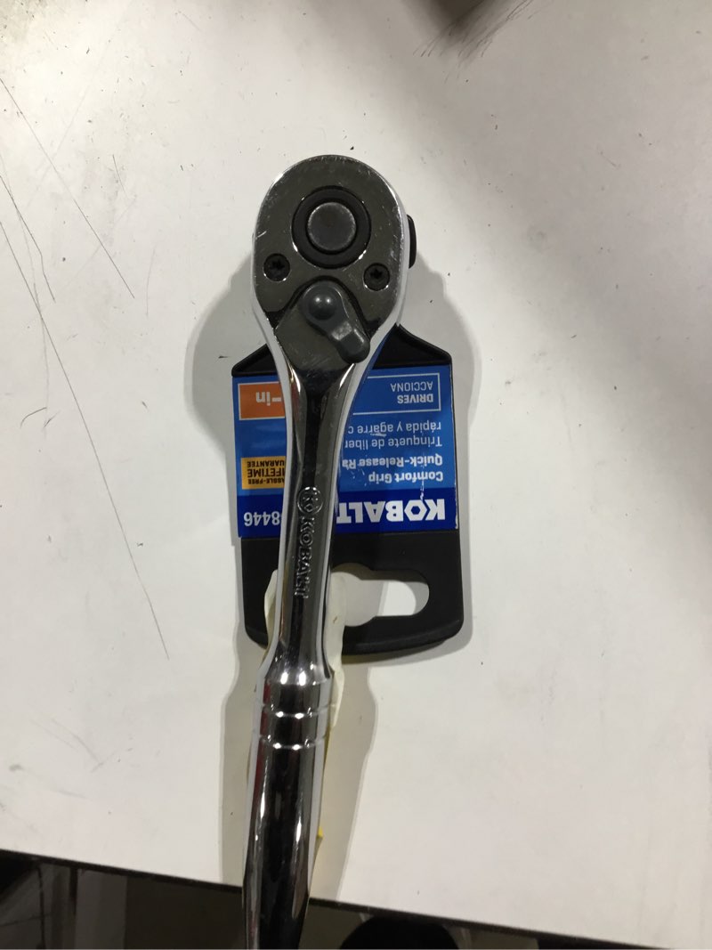 Condition photo showing As Is for kobalt 90-tooth 3/8-in drive comfort grip handle ratchet