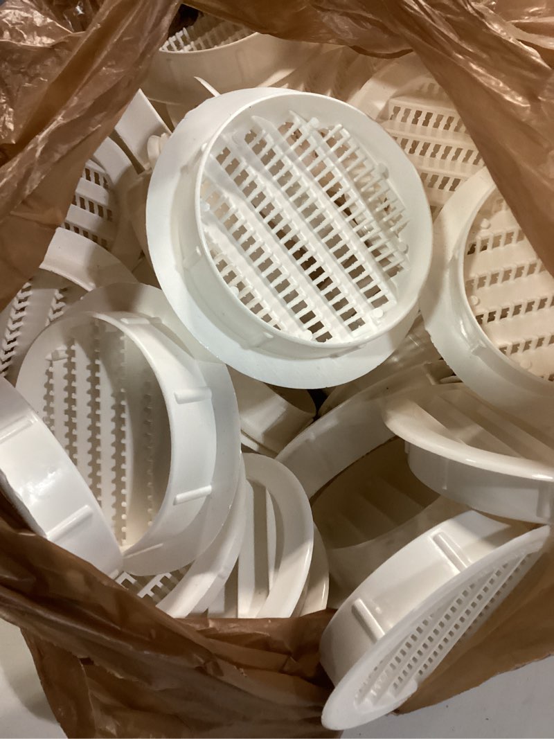 Condition photo showing Good Condition for 3" round plastic louver soffit air vent reptile screen grille cover (100, white) 100 white