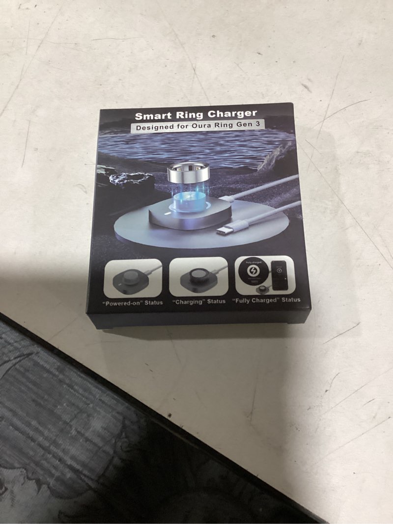 Condition photo showing As Is for charger compatible with aura-ring gen 3-size 11,fast safe charging dock with usb-c cable for smart ring